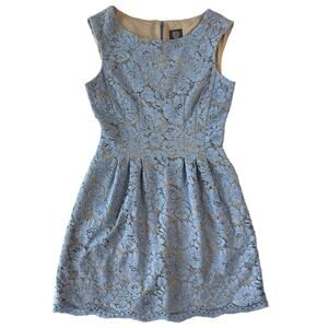 Vince Camuto Women's 6 Light Blue Lace Sleeveless Dress